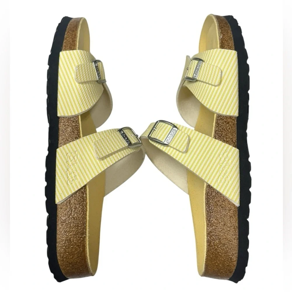 Birkenstock Birki's Aziza Two Strap Sandal
Slides Pinstripe L9 M7 - Picture 5 of 7